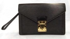 Authentic Louis Vuitton Epi Serie Dragonne Clutch Bag Noir Black M52612 Used F/S