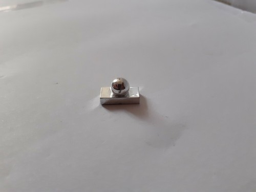 Lego Chrome Silver Tile Modified 1x2 with Ball  Item Nr.: 70942 - Bild 1 von 2