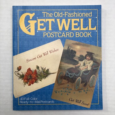 VTG The Old-Fashioned Get Well Postcard Book of 40 Full Color Ready To Mail