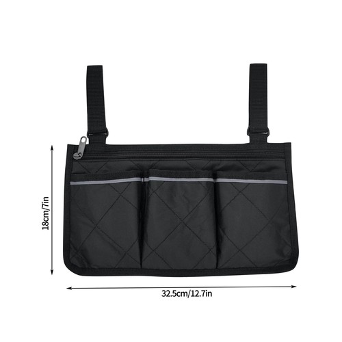 Wheelchair Side Bag, Armrest Storage Pouch for Wheelchairs, Walkers or Rollators - Picture 9 of 18