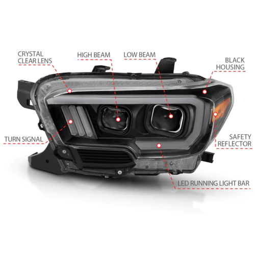 ANZO 111379 Headlight Assembly headlight Set FITS 2016 2017 toyota tacoma projec - Picture 10 of 15