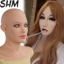 Realistic Silicone Female Mask Headwear Face Masks for Crossdresser Drag Queen
