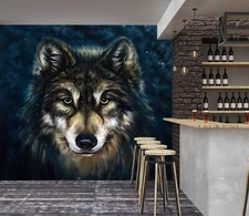 3D Painted Wolf G13442 Wallpaper Wall Murals Removable Self-adhesive Honey