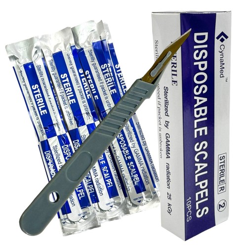 Box of 10  Disposable Scalpels, Sterile, for Dermaplaning, Podiatry, & Crafts - Picture 15 of 44