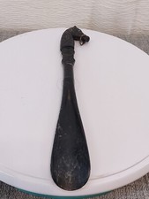 Vintage MCM Black Horse Head Shoe Horn 12" - Hong Kong