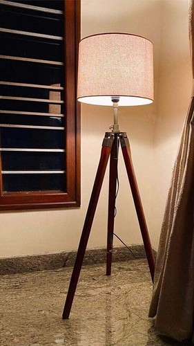 Antique Vintage Wooden Tripod Stand For Floor lamp Home Decor Item - Picture 3 of 4