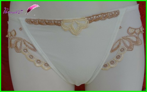 Culotte ou String MIRIALE Écru dentelle dorée Taille S ou M ou L AA3 - Imagen 8 de 11