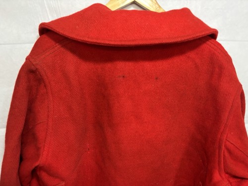 Utica Mackinaw Hunting Jacket Coat Men’s Vintage 1940s Solid Red Wool Sportswear - Picture 19 of 24