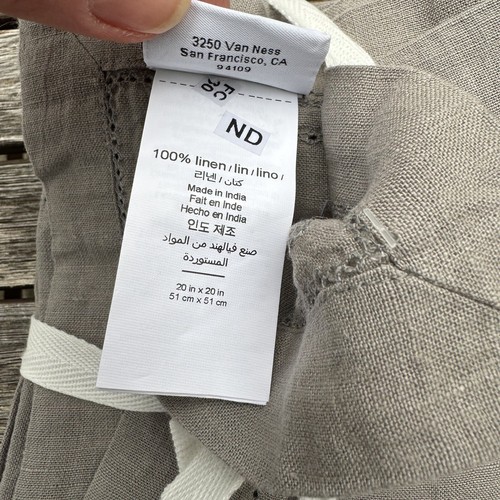 Williams-Sonoma Linen Double Hemstitch Napkins Set of 4 Charcoal Monogrammed - Picture 8 of 8