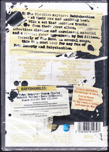 Babyshambles Up The Shambles Live IN Manchester DVD (Eagle Vision) New - Picture 2 of 2