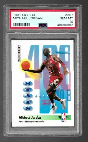 1991 SKYBOX BASKETBALL CARD #307 HOF MICHAEL JORDAN PSA 10 NBA CHICAGO BULLS