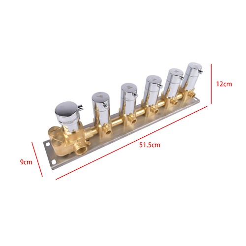 5-Function Shower Diverter Valve, 5 Way Thermostatic Brass Mixer Shower Valve - Picture 64 of 76