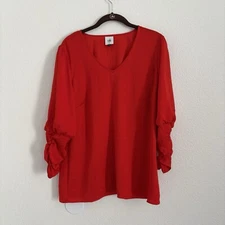 CAbi Women's Size Medium Red Aurora Blouse