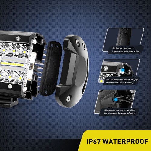 LED Light Bar  2 PCS 4 inch 6000LM Work Flood Pods Offroad Driving Fog Lamp - Picture 4 of 9