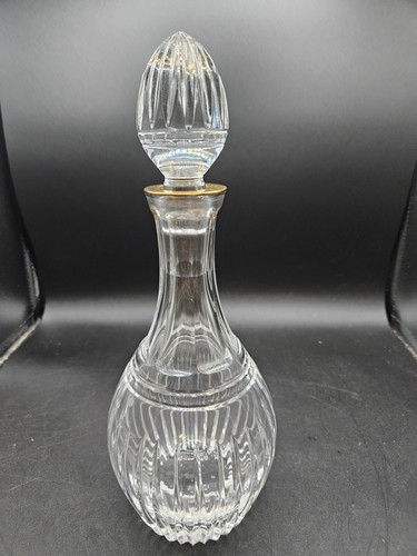 VTG. Marquis By Waterford Crystal Glass Decanter/Stopper Gold Trim Hanover - Picture 1 of 6