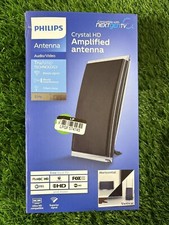 Philips Crystal HD Indoor Amplified TV Antenna with 6' Coaxial Cable Black
