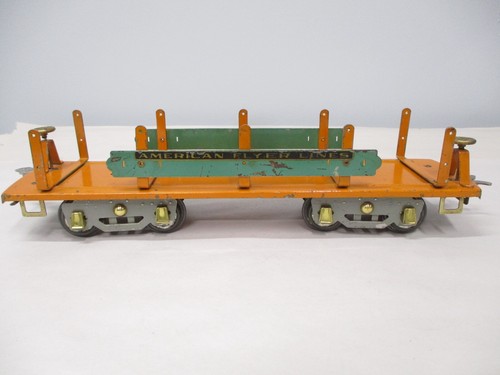 American Flyer 4022 Flatcar Orange, Teal, Decal Lettering Standard gauge X6462 - 第 5/9 張圖片
