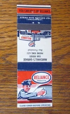 RELIANCE GAS STATION MATCHBOOK COVER: OAK RIDGES, ONTARIO MATCHCOVER -B28