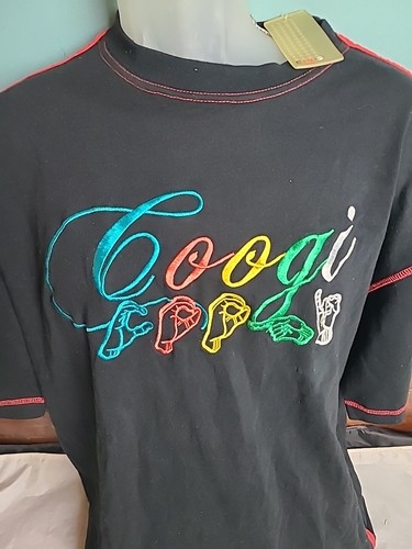 COOGI Colorful Spellout Embroidered Men's Size XL TShirt Tee Tribal Hip Hop - Picture 6 of 14