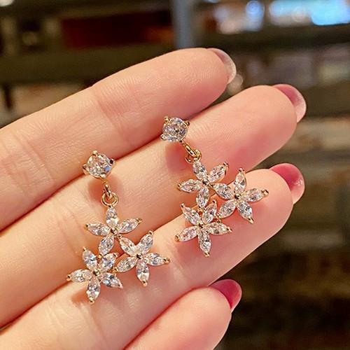 Charm Pearl Crystal Ear Stud Earrings Drop Dangle Women Wedding Jewelry Gift New - Picture 120 of 157