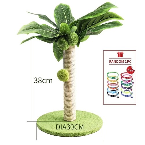 Small Cat Scratching Post | Interactive Sisal Claw Care Tower with Dangling Ball - Picture 11 of 12