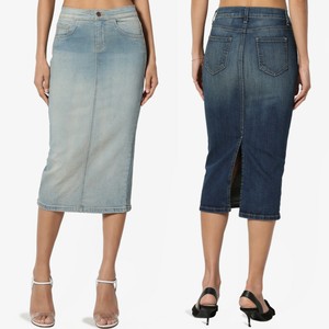mid denim skirt