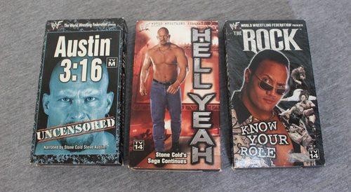 Lot of 3 Vintage WWF Stone Cold Steve Austin The Rock VHS 1998 1999 3:16 - Picture 3 of 9