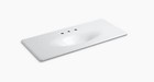 Kohler K-3053-8-0 Single Bowl One-Piece Vanity Top Bathroom Sink White