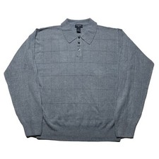 Dockers Knit Sweater Men’s Large Pullover Blue Polo Collared Business Hipster