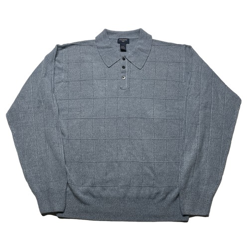 Dockers Knit Sweater Men’s Large Pullover Blue Polo Collared Business Hipster