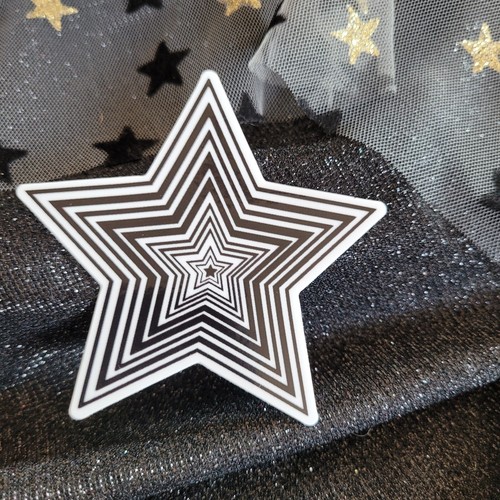 BWC011-Five Pointed Star Black and White | 5 Points | Monochromatic | Stars Cute - Picture 1 of 6