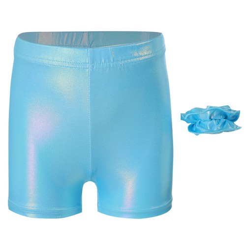 Kids Girls Set Dance Outfit Elastic Waistband Suit Performance Dancewear Shiny - Picture 14 of 72