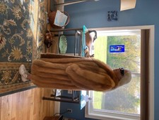 red fox fur coat, custom made Canadian full length, shawl collar, 2 pockets