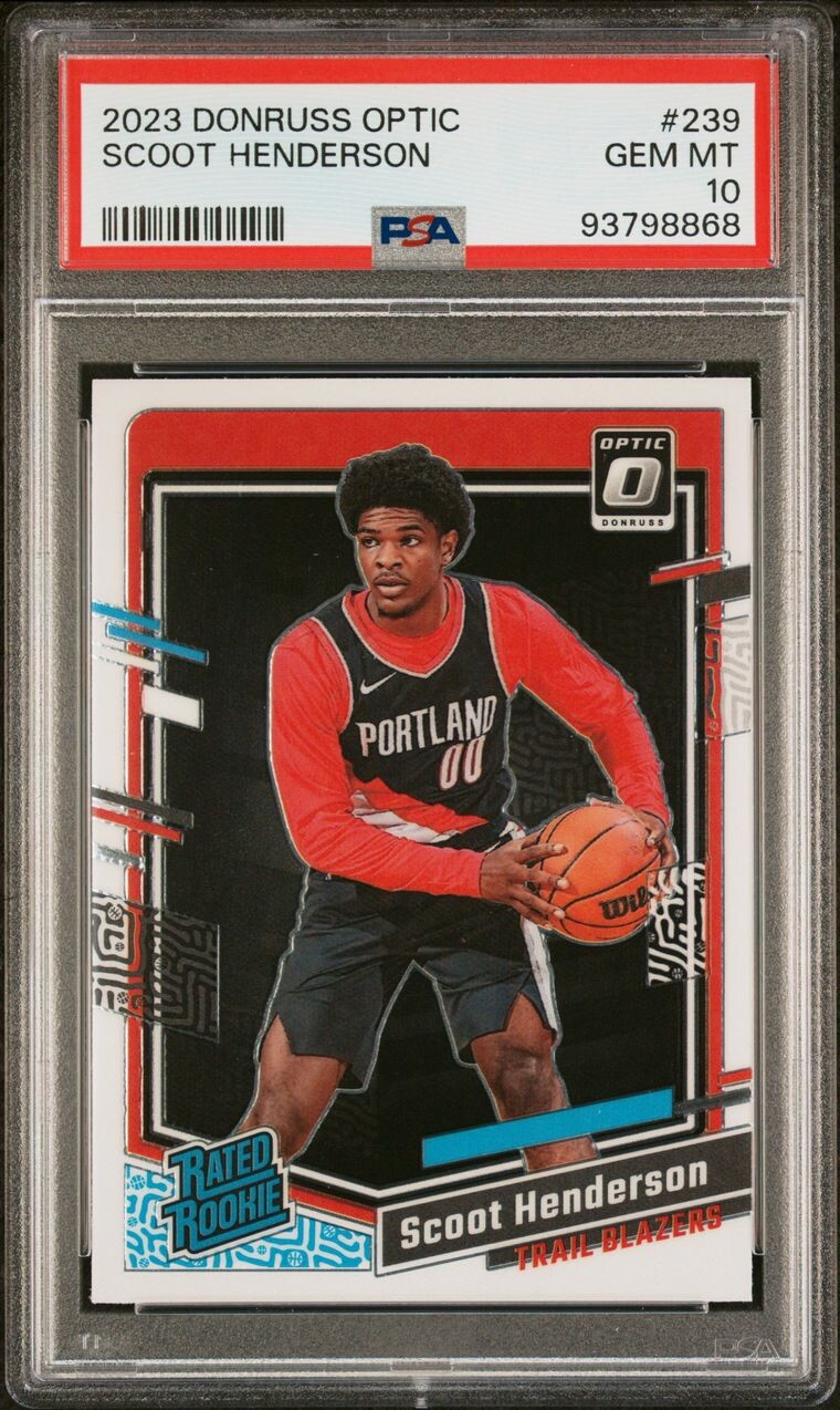 2023 Optic Scoot Henderson Rated Rookie #239 Raptors Low Pop PSA 10 GEM 💎🔥