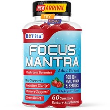 Mushroom Gummies  Brain Supplement for Memory  Focus  60Gummy  Focus Mantra