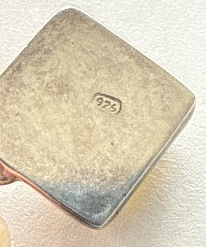 925 massiv Sterling Silber Honig Baltischer Bernstein eckig schöner Anhänger - Bild 3 von 4