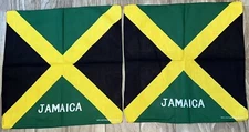 2 PCS 100% Cotton JAMAICAN BANDANA FLAG PRIDE HEAD SCARF DURAGSTYLE FACE MASK  