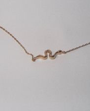 Solid 14K Snake Pendant Necklace 16 inches with extension