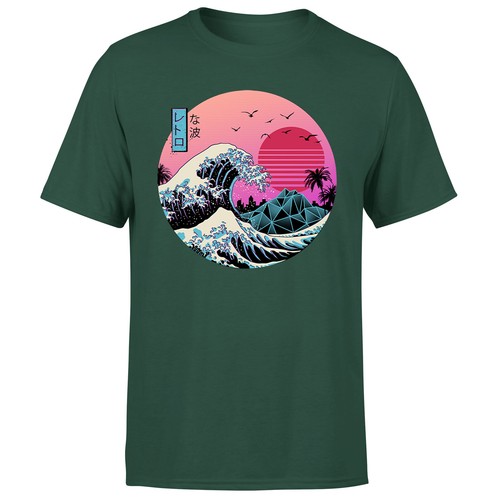 Retro Great Wave Tshirt Unisex - Kanagawa, Art, Japan Mens T-Shirt#P1#OR#A - Picture 10 of 30