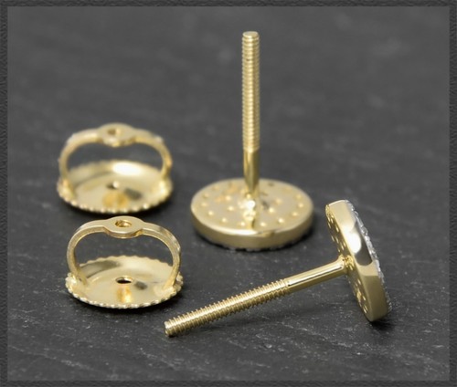 Pendientes de diamantes con brillantes de 0,25 quilates, oro amarillo de 10 quilates (10 quilates), oro blanco - Imagen 5 de 12