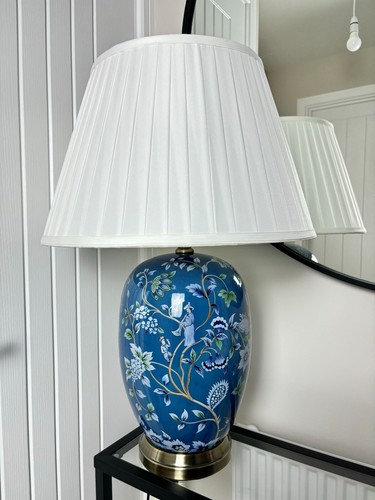 Blue Green White Floral Oriental Ceramic Porcelain Pattern Table Lamp G2106 - Picture 10 of 12