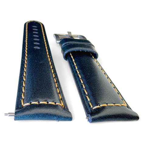 Full Grain Leather Watch Strap Band Vegetable Tanned Cracked Mens 20mm 22mm UK - Picture 11 of 100