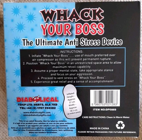 Inflatable Whack Your Boss Desktop Punchbag. Fun Secret Santa 🎅 Gift - Picture 2 of 4