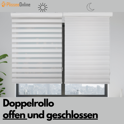 Doppelrollo Duorollo mit Alu Kassette und Perlen Deckenmontage mit Bohren - Bild 8 von 24