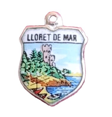 LLORET DE MAR SILBER Silber Vintage Reise Emaille Sammlerstück Charm