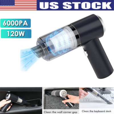 120W Cordless Handheld Car Vacuum Cleaner Home Mini Duster Rechargeable 6000PA 
