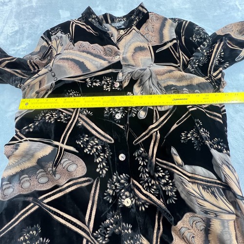 Citron Santa Monica Womens Velvet Burnout Silk Blend Shirt Sz 1X Wearable Art - Picture 6 of 14