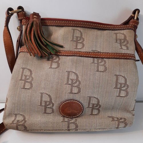 Bolso Bandolera Dooney & Bourke Florentino Cuero Portador de Letras Jacquard *LEER - Imagen 1 de 12