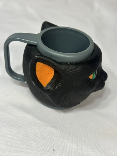 tazza gatto vintage halloween gatto nero verde occhi arancioni - Foto 3 di 9