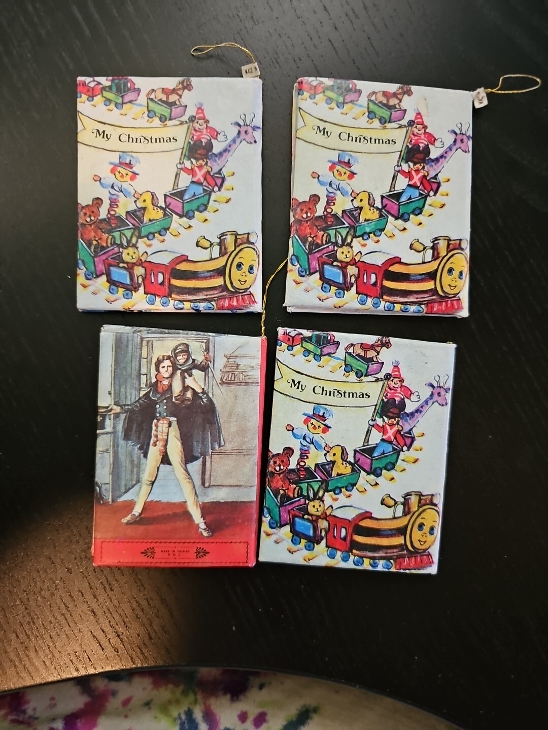 Mini Christmas Book Ornaments 3" Kurt S Adler and Bradford Novelty Co Lot of 7